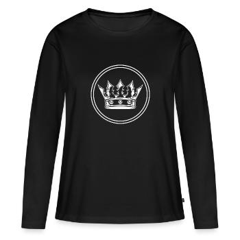 Couronne royale - T-shirt manches longues Premium bio Femme - noir - Devant - Julia (174cm)