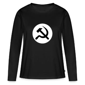 Marteau & Faucille - T-shirt manches longues Premium bio Femme - noir - Devant - Julia (174cm)