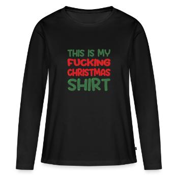 Fu*$&% Christmas - Women's Premium Organic Long Sleeve Shirt - black - Front - Julia (174cm)