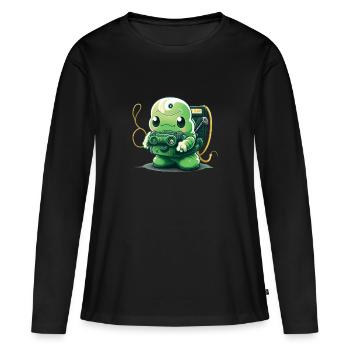 Geist - Frauen Premium Bio Langarmshirt - Schwarz - Vorne - Julia (174cm)