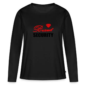 JGA - Frauen Premium Bio Langarmshirt - Schwarz - Vorne - Julia (174cm)