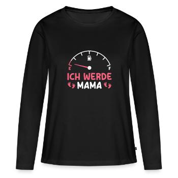 Ich werde Mama Schwangerschaft Werdende Mutter - Frauen Premium Bio Langarmshirt - Schwarz - Vorne - Julia (174cm)