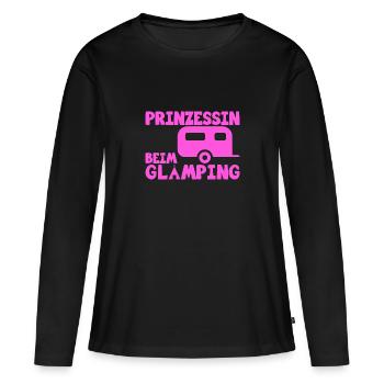 Glamping Prinzessin - Frauen Premium Bio Langarmshirt - Schwarz - Vorne - Julia (174cm)