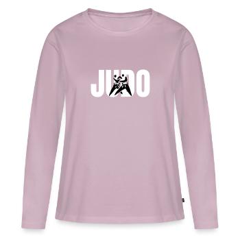 Judo - T-shirt manches longues Premium bio Femme - rose poudré - Devant - Julia (174cm)