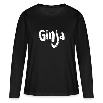 Ginja - Cheveux - T-shirt manches longues Premium bio Femme - noir - Devant - Julia (174cm)