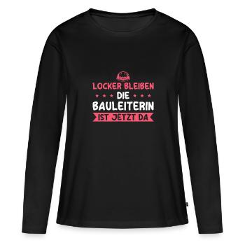 Bauaufsicht Bauleitung Ausbildung Bauleiterin - Frauen Premium Bio Langarmshirt - Schwarz - Vorne - Julia (174cm)
