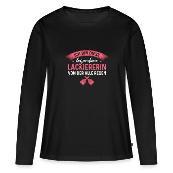 Malerin Handwerk Legendäre Lackiererin - Frauen Premium Bio Langarmshirt - Schwarz - Vorne - Julia (174cm)