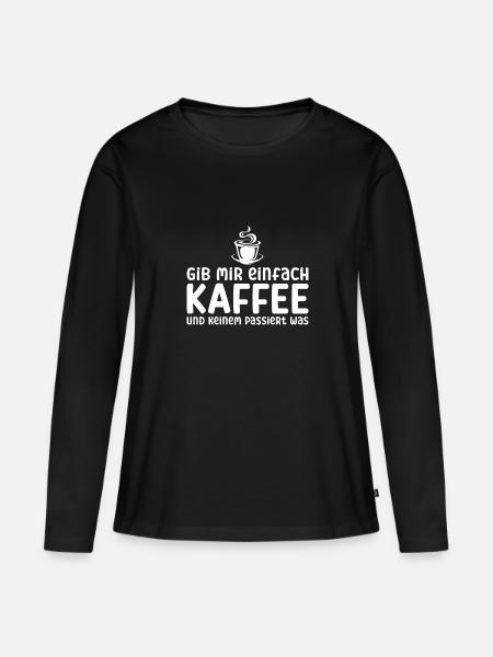 Kaffee Liebhaber Geschenk - Frauen Premium Bio Langarmshirt - Schwarz