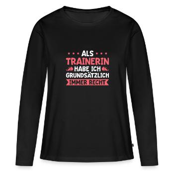 Fußballtrainerin Sportverein Personal Trainerin - Frauen Premium Bio Langarmshirt - Schwarz - Vorne - Julia (174cm)