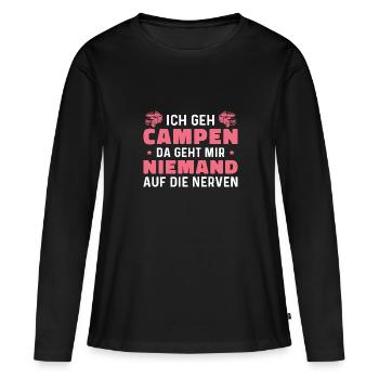 Wohnmobil Camping Humor Camperin - Frauen Premium Bio Langarmshirt - Schwarz - Vorne - Julia (174cm)