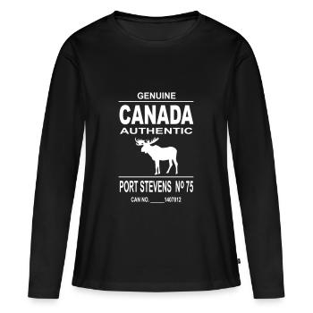 Canada Moose - Frauen Premium Bio Langarmshirt - Schwarz - Vorne - Julia (174cm)