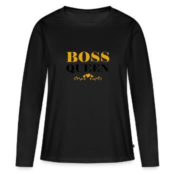 Boss Queen Lady Ladies Gift - Women's Premium Organic Long Sleeve Shirt - black - Front - Julia (174cm)