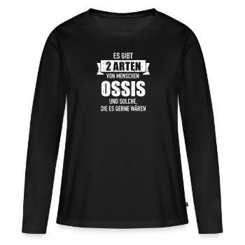 Ossi - T-shirt manches longues Premium bio Femme - noir - Devant - Julia (174cm)