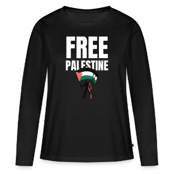 Free Palestine Freedom Freiheit Palestina - T-shirt manches longues Premium bio Femme - noir - Devant - Julia (174cm)