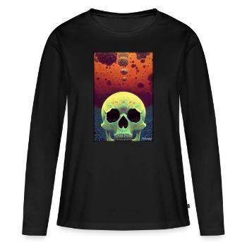 Crâne de Psy Goa - T-shirt manches longues Premium bio Femme - noir - Devant - Julia (174cm)