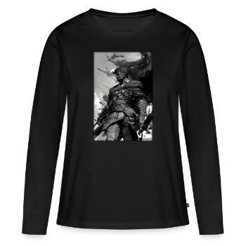 Warrior Sword Vintage Noir Blanc 3 - T-shirt manches longues Premium bio Femme - noir - Devant - Julia (174cm)