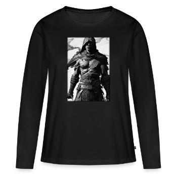 Warrior Sword Vintage Noir Blanc 2 - T-shirt manches longues Premium bio Femme - noir - Devant - Julia (174cm)