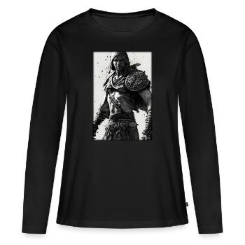 Warrior Sword Vintage Noir Blanc 1 - T-shirt manches longues Premium bio Femme - noir - Devant - Julia (174cm)