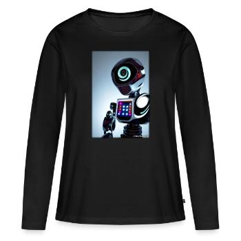 Roboter Zukunft Technik Wissenschaft Android - Frauen Premium Bio Langarmshirt - Schwarz - Vorne - Julia (174cm)