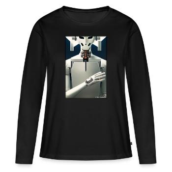 Roboter Zukunft Technik Wissenschaft Android - Frauen Premium Bio Langarmshirt - Schwarz - Vorne - Julia (174cm)