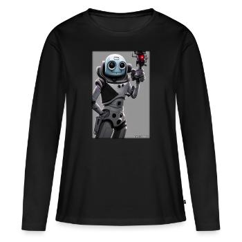 Roboter Zukunft Technik Wissenschaft Android - Frauen Premium Bio Langarmshirt - Schwarz - Vorne - Julia (174cm)