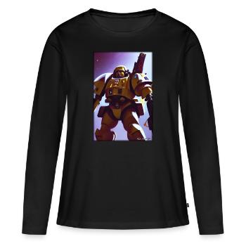 Kampfbot Roboter Supersoldat Maschine Krieger - Frauen Premium Bio Langarmshirt - Schwarz - Vorne - Julia (174cm)