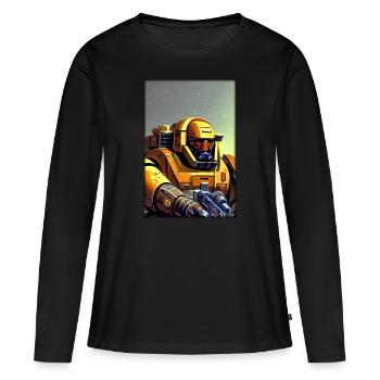 Kampfbot Robot Super Soldat Machine Guerrier - T-shirt manches longues Premium bio Femme - noir - Devant - Julia (174cm)