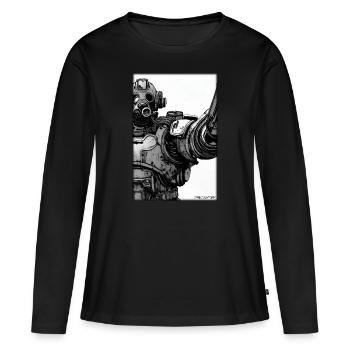 Kampfbot Roboter Supersoldat Maschine Krieger - Frauen Premium Bio Langarmshirt - Schwarz - Vorne - Julia (174cm)