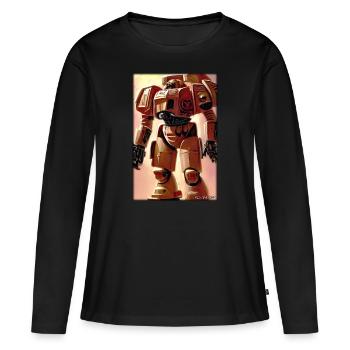 Kampfbot Roboter Supersoldat Maschine Krieger - Frauen Premium Bio Langarmshirt - Schwarz - Vorne - Julia (174cm)
