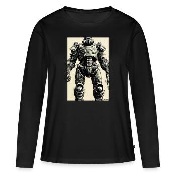 Kampfbot Robot Super Soldat Machine Guerrier - T-shirt manches longues Premium bio Femme - noir - Devant - Julia (174cm)