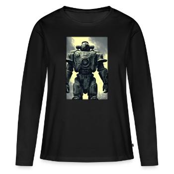 Kampfbot Roboter Supersoldat Maschine Krieger - Frauen Premium Bio Langarmshirt - Schwarz - Vorne - Julia (174cm)