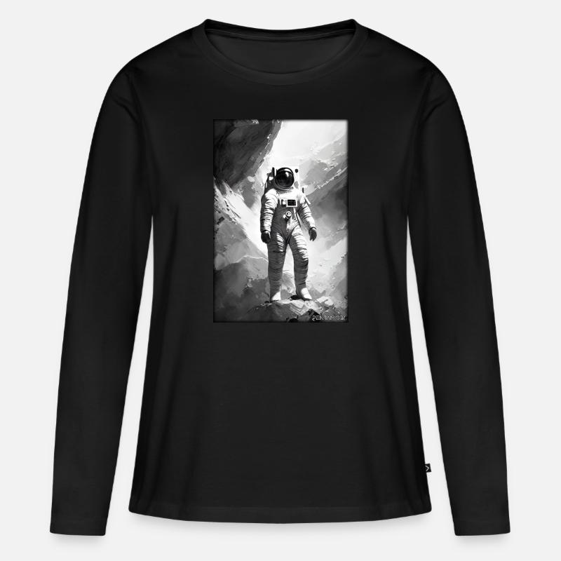 Astronaut Zukunft Sci-Fi Technik - Frauen Premium Bio Langarmshirt - Schwarz