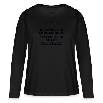 math drôle idée cadeau Pythagore - T-shirt manches longues Premium bio Femme - noir - Devant - Julia (174cm)