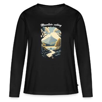 Berge rufen 13 - Frauen Premium Bio Langarmshirt - Schwarz - Vorne - Julia (174cm)