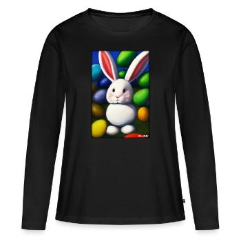 Rabbit Easter Easter Pet Easter Holiday - Women's Premium Organic Long Sleeve Shirt - black - Front - Julia (174cm)