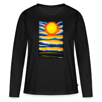 Sonne Sommer Natur Urlaub Sonnenschein Sonnenlicht - Frauen Premium Bio Langarmshirt - Schwarz - Vorne - Julia (174cm)
