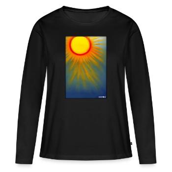 Sonne Sommer Natur Urlaub Sonnenschein Sonnenlicht - Frauen Premium Bio Langarmshirt - Schwarz - Vorne - Julia (174cm)