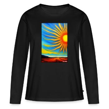 Sonne Sommer Natur Urlaub Sonnenschein Sonnenlicht - Frauen Premium Bio Langarmshirt - Schwarz - Vorne - Julia (174cm)