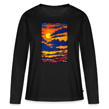 Sonne Sommer Natur Urlaub Sonnenschein Sonnenlicht - Frauen Premium Bio Langarmshirt - Schwarz - Vorne - Julia (174cm)