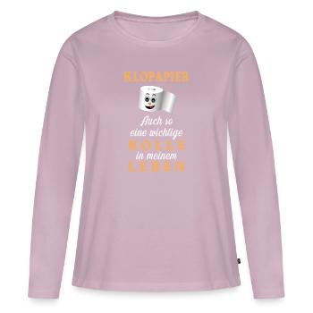 Wichtige Rolle - Frauen Premium Bio Langarmshirt - Altrosa - Vorne - Julia (174cm)