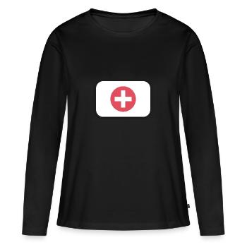 Erste Hilfe Medizin Koffer - Frauen Premium Bio Langarmshirt - Schwarz - Vorne - Julia (174cm)