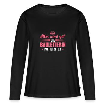 Bauleitung Ausbildung Baustelle Bauleiterin - Frauen Premium Bio Langarmshirt - Schwarz - Vorne - Julia (174cm)