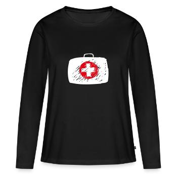 Medizin Koffer Farbe Anpassbar Skizze - Frauen Premium Bio Langarmshirt - Schwarz - Vorne - Julia (174cm)
