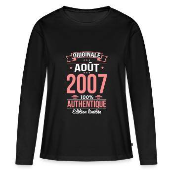 18th Birthday - Original - August 2007 - Women's Premium Organic Long Sleeve Shirt - black - Front - Julia (174cm)