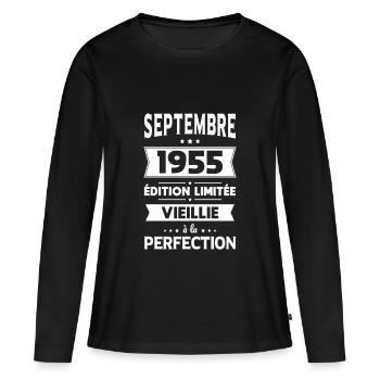 70th Anniversary - September 1955 Perfection - Women's Premium Organic Long Sleeve Shirt - black - Front - Julia (174cm)