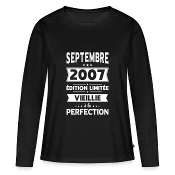 18th birthday - September 2007 Perfection - Women's Premium Organic Long Sleeve Shirt - black - Front - Julia (174cm)