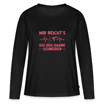Friseur Haarstylistin Friseurin Geschenk - Frauen Premium Bio Langarmshirt - Schwarz - Vorne - Julia (174cm)