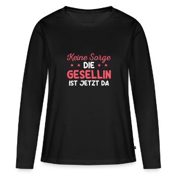 Gesellenprüfung bestanden Gesellenbrief Gesellin - Frauen Premium Bio Langarmshirt - Schwarz - Vorne - Julia (174cm)