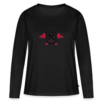 Pompier - Secours - T-shirt manches longues Premium bio Femme - noir - Devant - Julia (174cm)