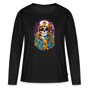 Sugar Skull - Women's Premium Organic Long Sleeve Shirt - black - Front - Julia (174cm)